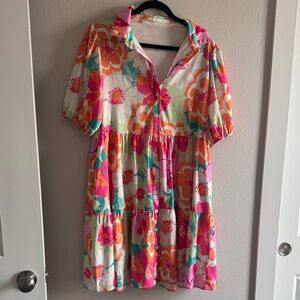 Floral Multicolor Women's Dress